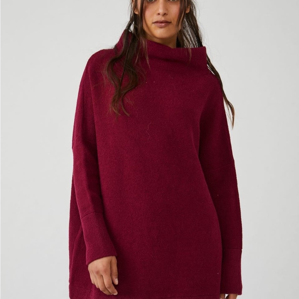 Free People Burgundy Ottoman Sweater